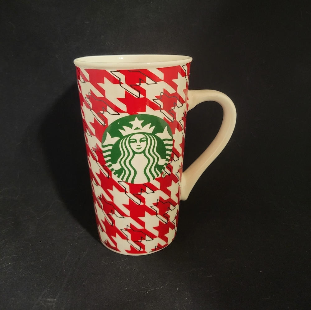 Starbucks Coffee Mug Houndstooth Cup 2017 Tall 16 fl oz